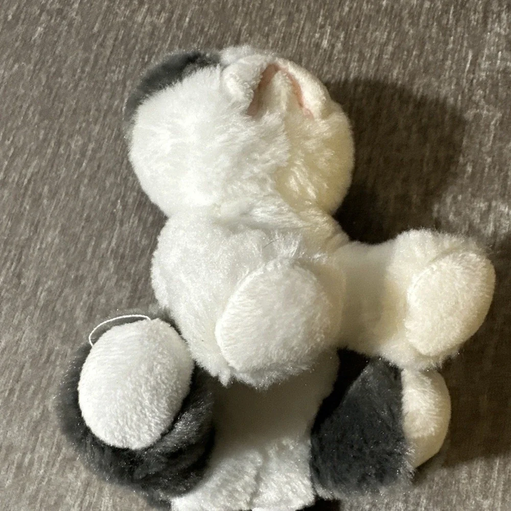 TY Beanie Babies Yang Plush Cat Gray‎ White Velve TY Kitten 6